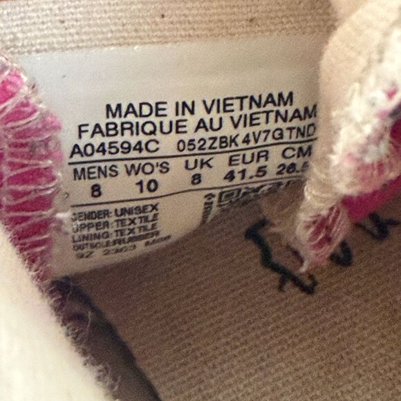 Converse Chuck 70 High Top Canvas Sneakers Womens 10 Pink White Lace Up - Picture 8 of 12